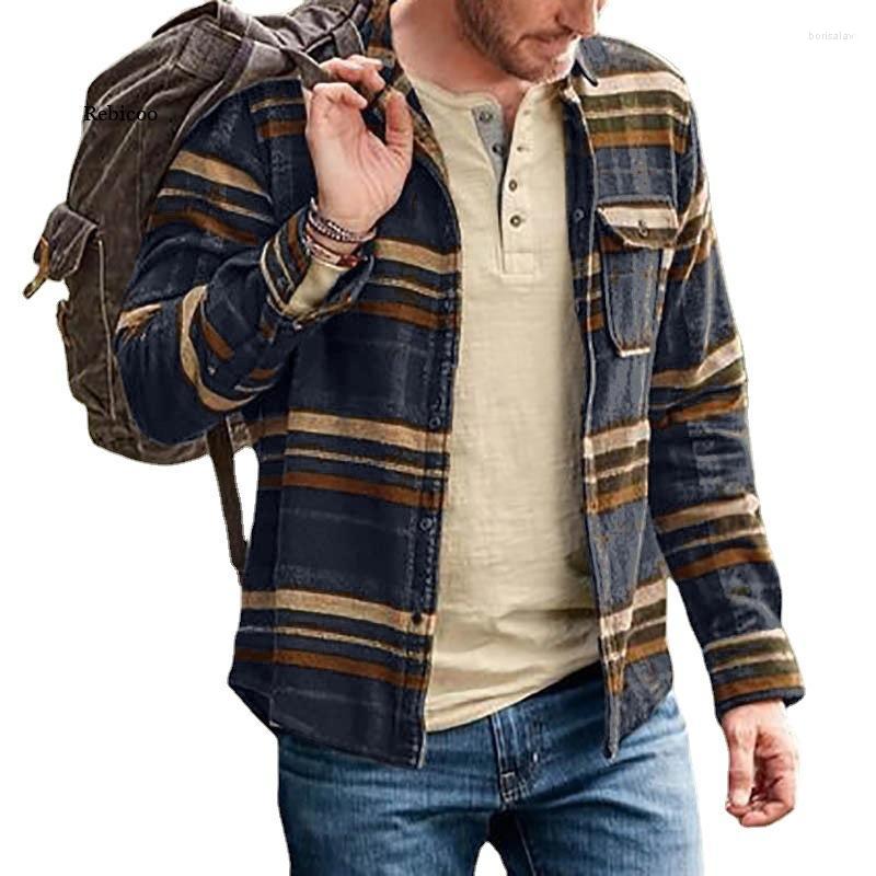 

Men' Casual Shirts 2023 Spring Autumn Jacket Youth Trend Long-Sleeved Printed Shirt, Blue