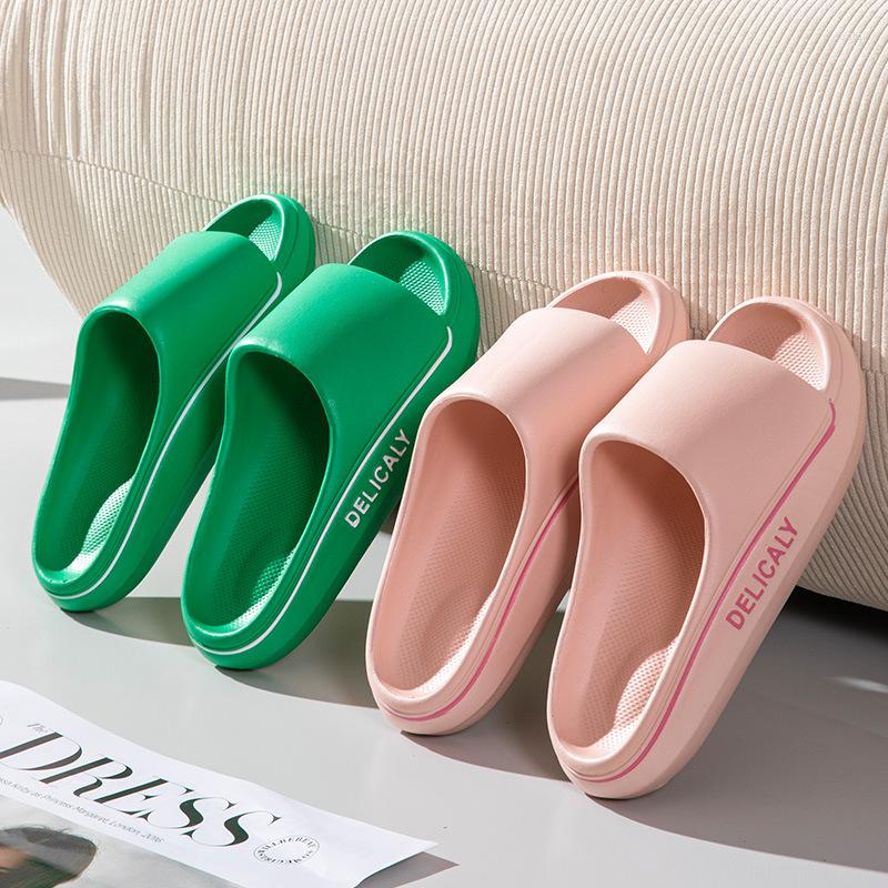 

Slippers Summer Men's And Women's Couple Indoor Non Slip Home Shoes Bathroom Women Outdoor Thick, A074 pink