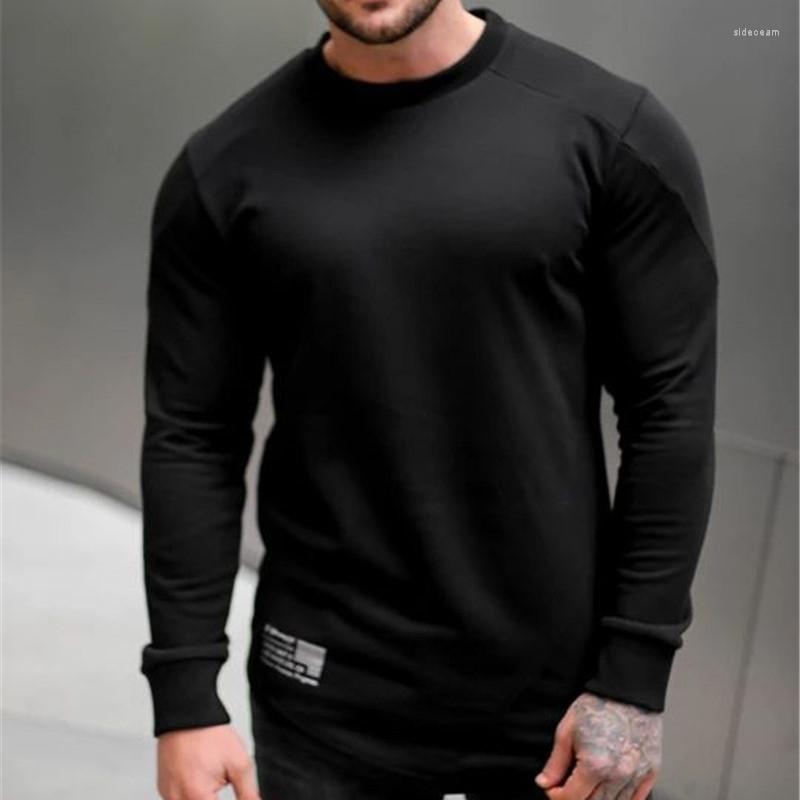 

Men's Hoodies Sweatshirts Fitness T-shirt Mens Running Elastic Self-cultivation Training Clothes Sports Sweater Muscle Pullover 2023 Trend, Black