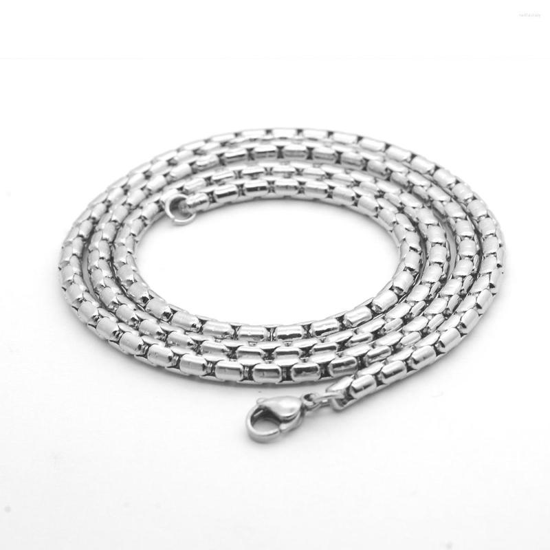 

Chains Men Stainless Steel Necklaces Jewelry Pearl Hammer Round Necklace 4MM 45-60CM