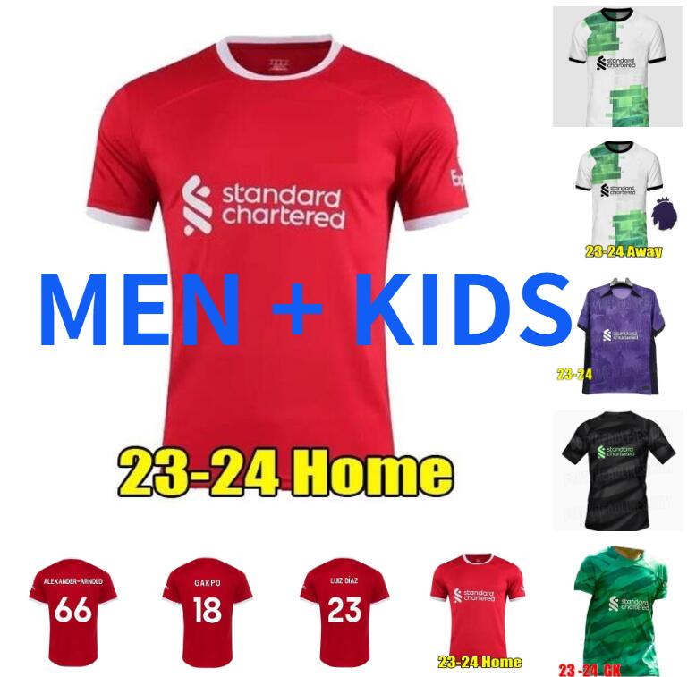 

22 23 24 soccer jerseys GAKPO DARWIN 2023 2024 Mohamed Luis DIaz Alexander Arnold football kit tops shirts men kids uniform A.BECKER goalkeeper set, 23/24 kids