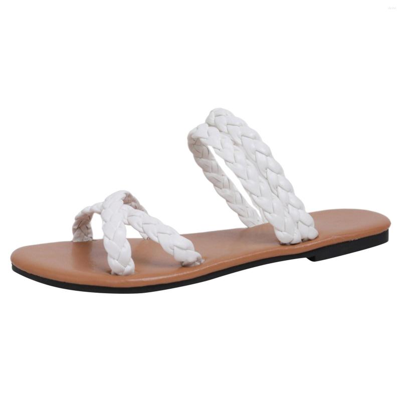 

Slippers Women Sandals Summer Pattern Fashion Simple Solid Flat Bottom Comfortable Non Comfort By Pictions For, White