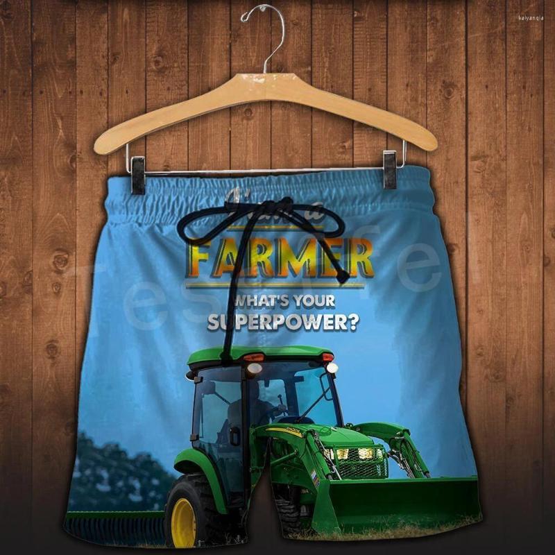 

Men' Shorts 2023est Worker Farmer Tractor Instrument Fashion Unisex Casual 3DPrint Summer Funny Beach Short Pants -4