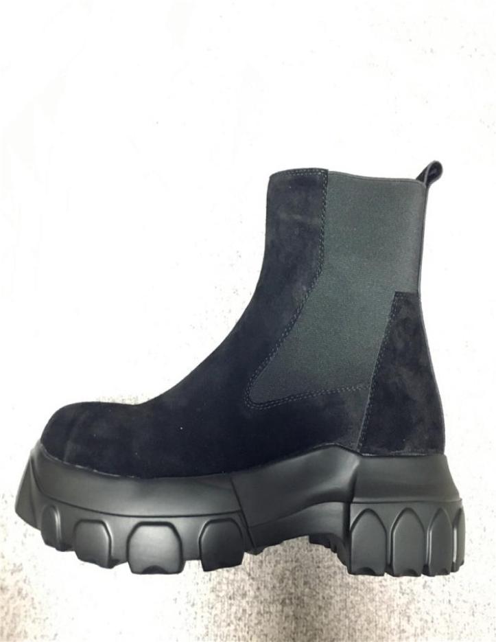 

Real Leather Beetle bottom thick sole Chelsea Martin Boots suede leather comfortable platform rock shoes5672855, Clear