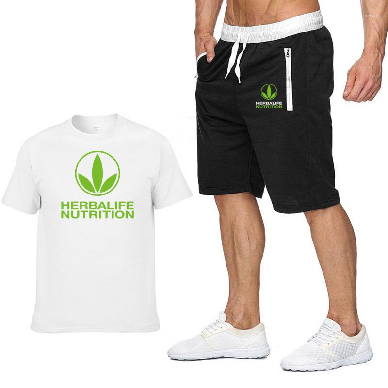 

Men's Tracksuits Summer Men's Suit Herbalife Nutrition Printed Fashion Casual Sportswear Mans Short Sleeve Cotton T-shirt Shorts 2-piece, 10