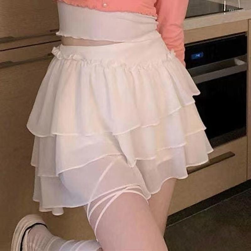

Skirts White Sweet Fairy Kawaii Female Summer Harajuku Sexy Mini Skirt Women A-Line Korean Beach Holiday Chic Y2k Clothes Gothic, Black
