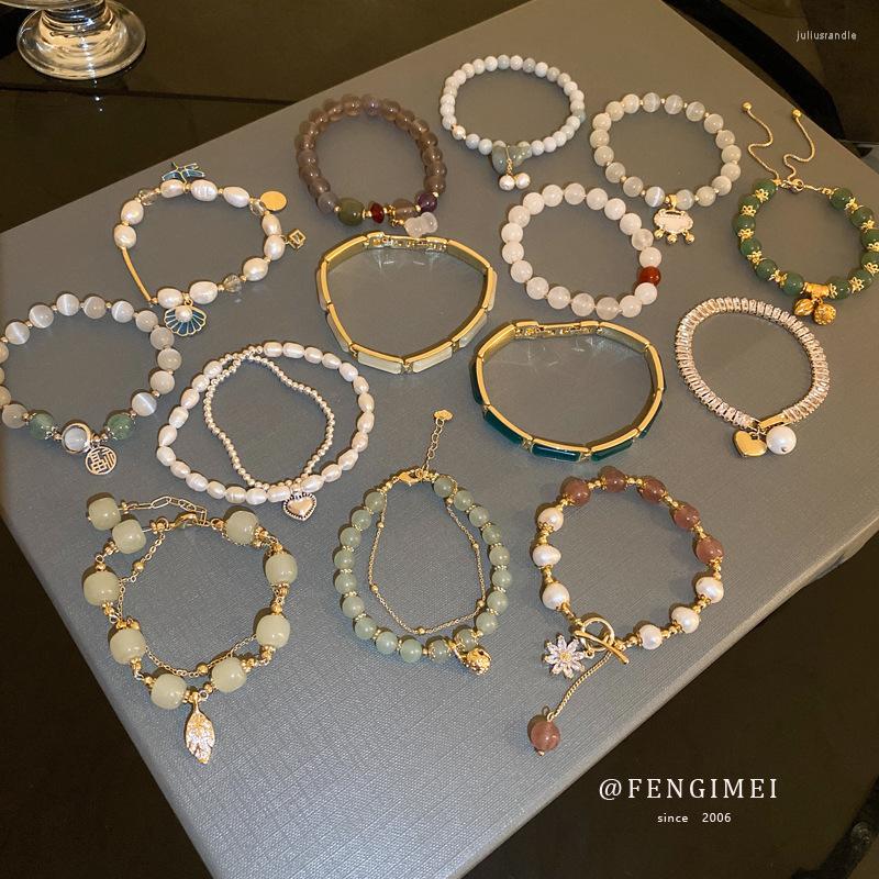 

Link Bracelets KLGDaisy Flower Bracelet Jewelry Bangle Adjustable Imitation Pearl For Women Lady Girls Lover Female Valentine's Day Gi