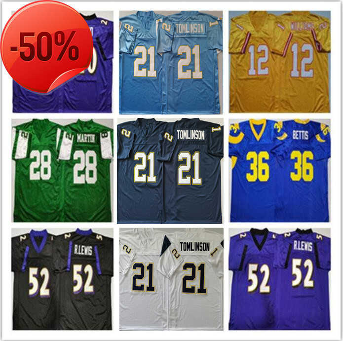 

Cheap Men Vintage LaDainian Tomlinson Curtis Martin Jerome Bettis DOUG WILLIAMS R.Lewis Ed Reed Stitched MN Football Jersey, As pic