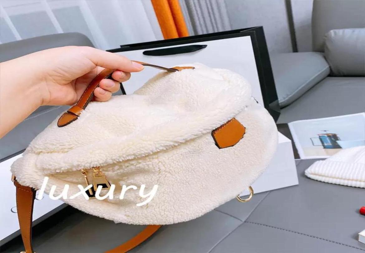 

Original quality Waist bags soft plush Genuine teddy fanny pack womens Chest bag men Designer Crossbody bag Wallets letters flower4520332, Sky blue
