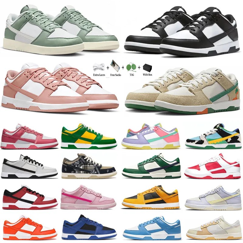 

With box Running shoes low Panda triple pink Grey Fog Syracuse Team Green Medium Olive UNC Georgetown Malachite sail walking GAI jogging sneakers trainers size 36-45