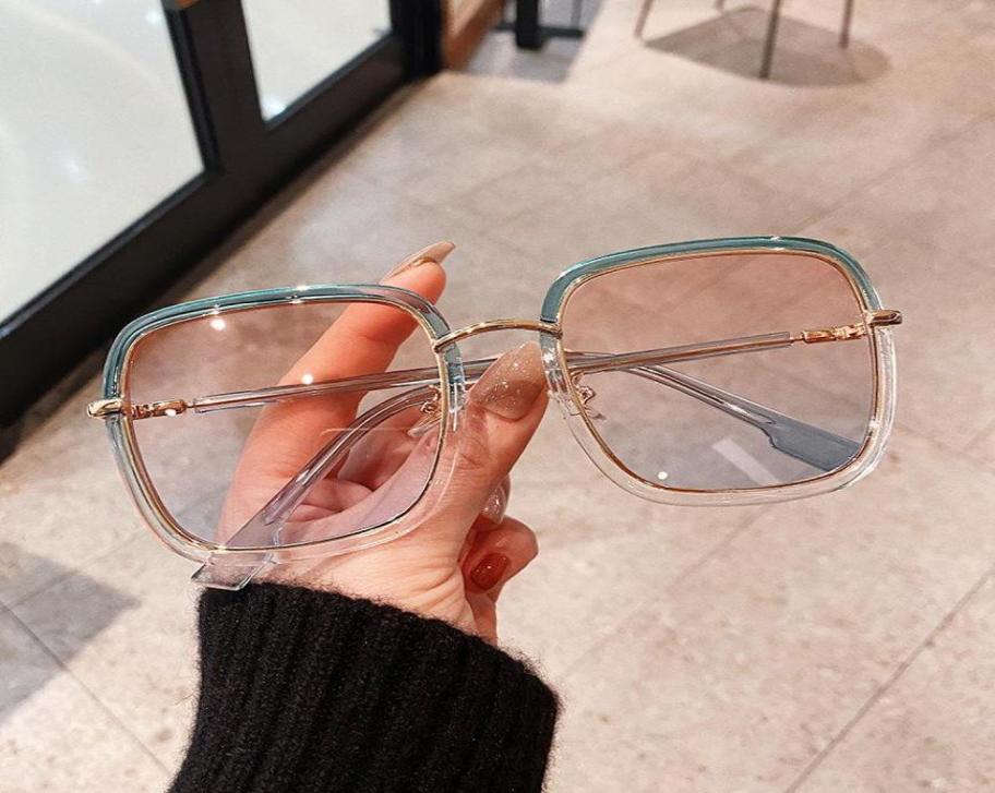 

Sunglasses Rainbow Gradient Square Ladies Retro Oversized Brand Design Trend Color Outdoor UV4006233296