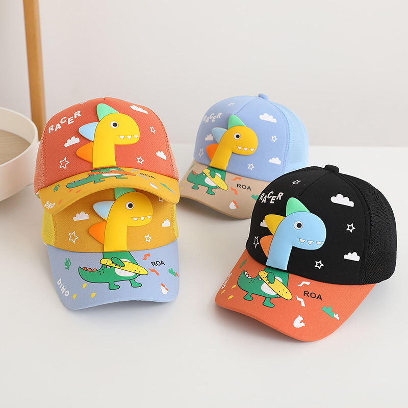 

Cartoon Dinosaur Net Baseball Cap Summer Style Children's Breathable Sunshade Hat 3-6 Year Old Boy Outdoor Net Hat Sunscreen Hat, #6