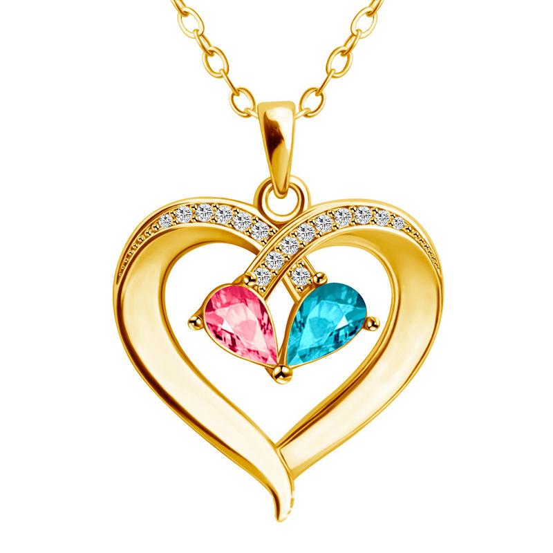 

Pendant Necklaces Trendy Luxury Crystal Zircon Choker Heart Chain Necklace For Women Girl Wedding Party Fashion Jewelry Gift