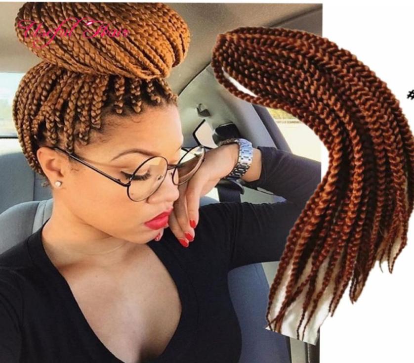 

20strandspcs Christmas gift 24inch 3s box braids synthetic braiding hair crochet braids hair extensions for women US black 5038219, Grey