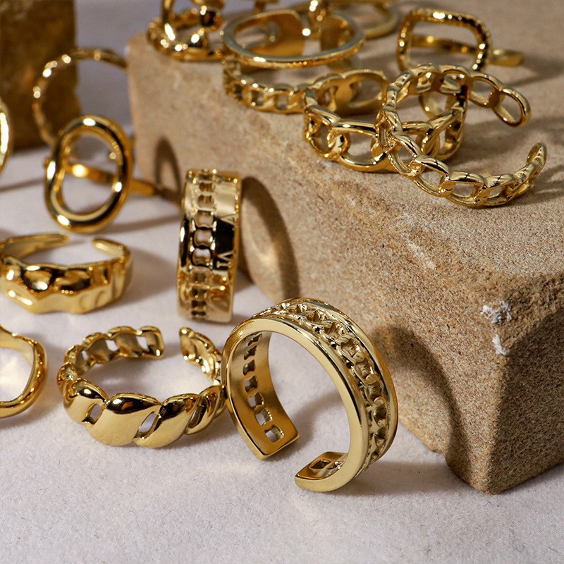 

Rings gold ring women's French fine titanium steel ring ring stainless steel ring birthday jewelry gift 002