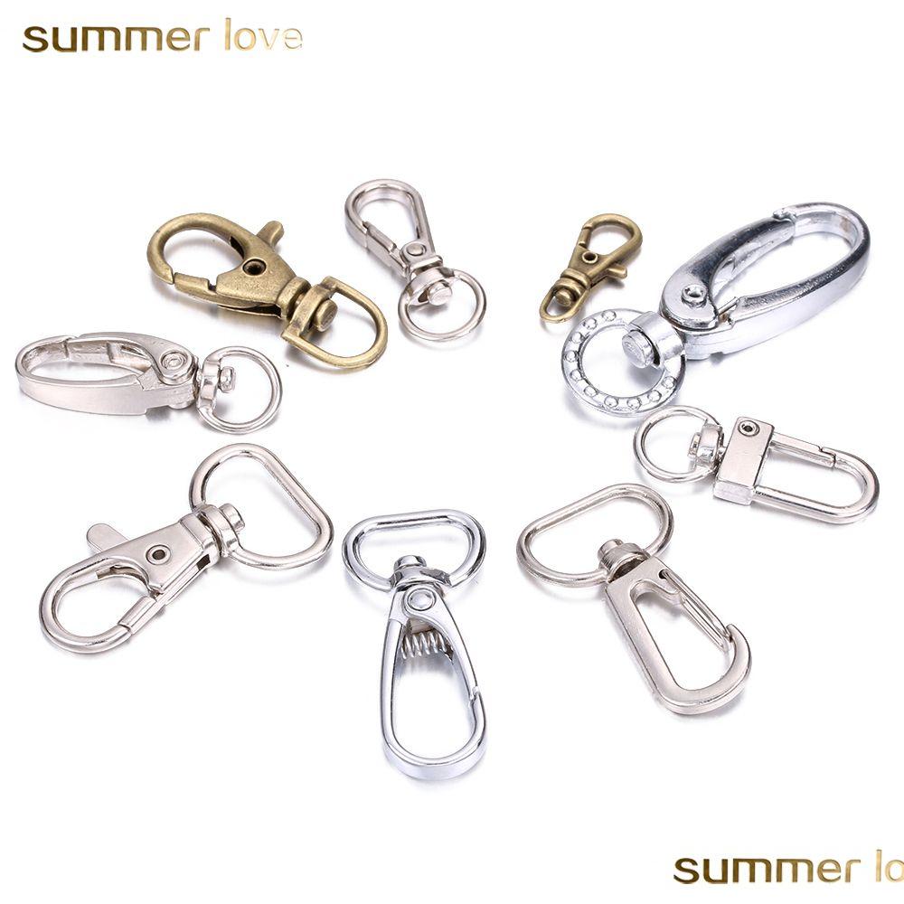 

Key Rings 10Pcs/ Lot Keychain Lobster Swivel Clasps For Ring Metal Hook Craft Diy Chain Accessories Drop Delivery Jewelry Dhbw6
