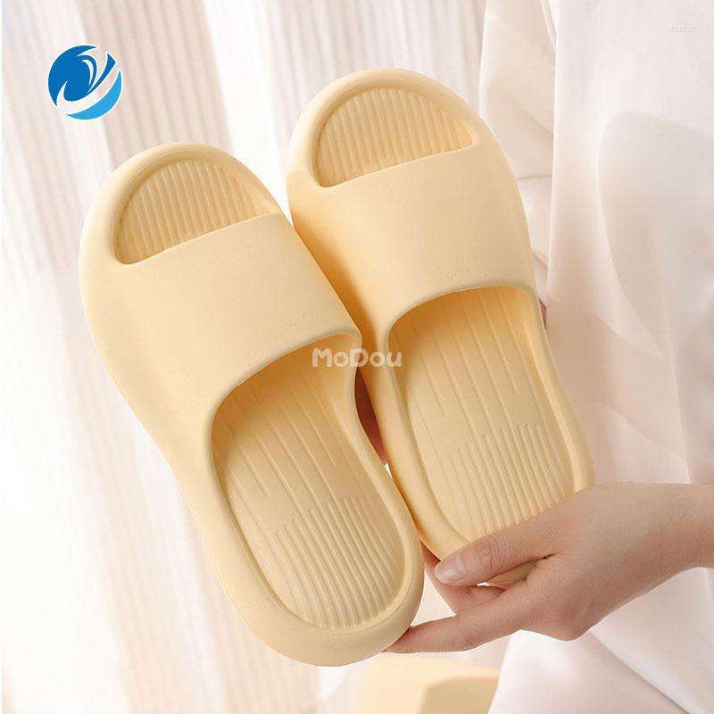 

Slippers Mo Dou Plus For Women Summer Fashion Thick Soles Soft And Silent EVA Bathroom Non Slip Sole Men's Simple, Grey