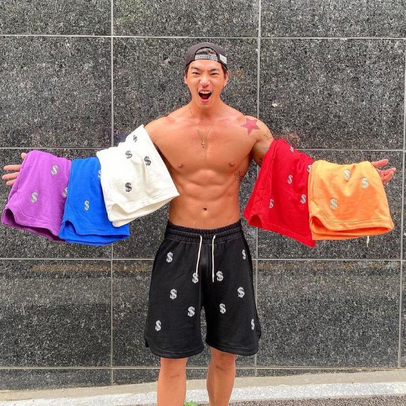 

Men's Shorts Men Fangled Gym Fitness Hip-hop Summer Casual Fashion Beach Short Pants Male Crossfit Workout Cotton Sweatpant Bottom, Blue