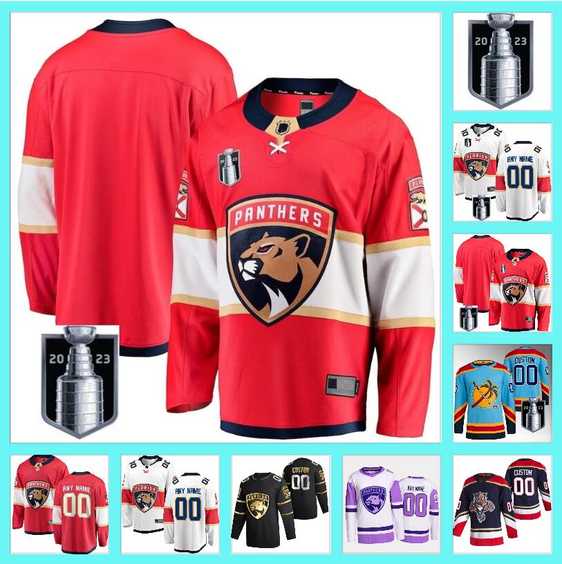 

Stanley Cup Final Hockey Jersey Ice Hockey Matthew Tkachuk Jerseys MNHLQQQ Aaron Ekblad Aleksander Barkov Sergei Bobrovsky Navy Blue Red White Stitched For Man, Color