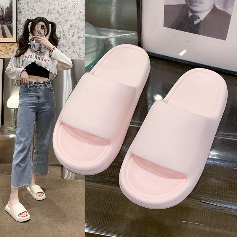 

Slippers Household Thick Platform Shoes Bathroom Non-slip Flat Slides Women Sandals Men Summer Beach Flip Flops Soft Sole 2023, Black