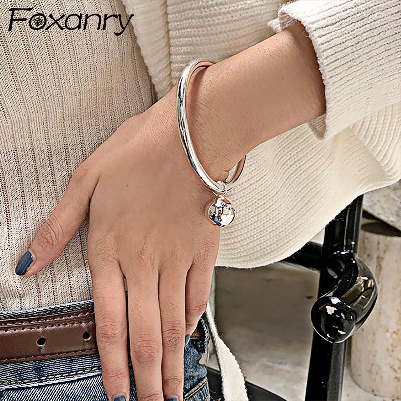 

Bangle DAYIN Minimalist 925 Stamp Glossy Bracelet For Women Trendy Creative Ball Pendant Party Jewelry Gifts Wholesale