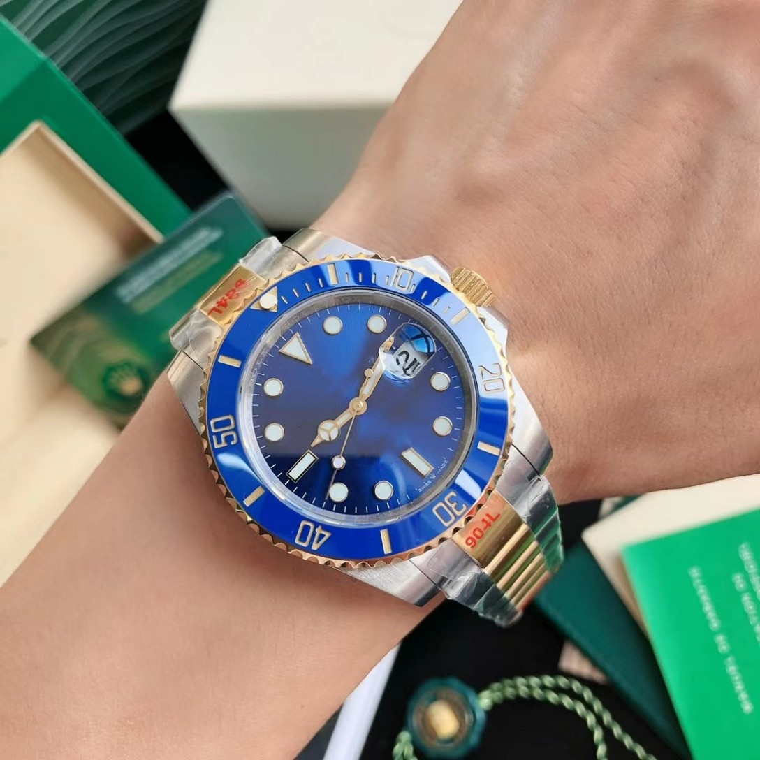 

Luxury men's watch automatic mechanical blue ceramic 40MM dial 904L stainless steel fashion classic style luminous sapphire watch ghost king gradual series, Style 6 watch+original box
