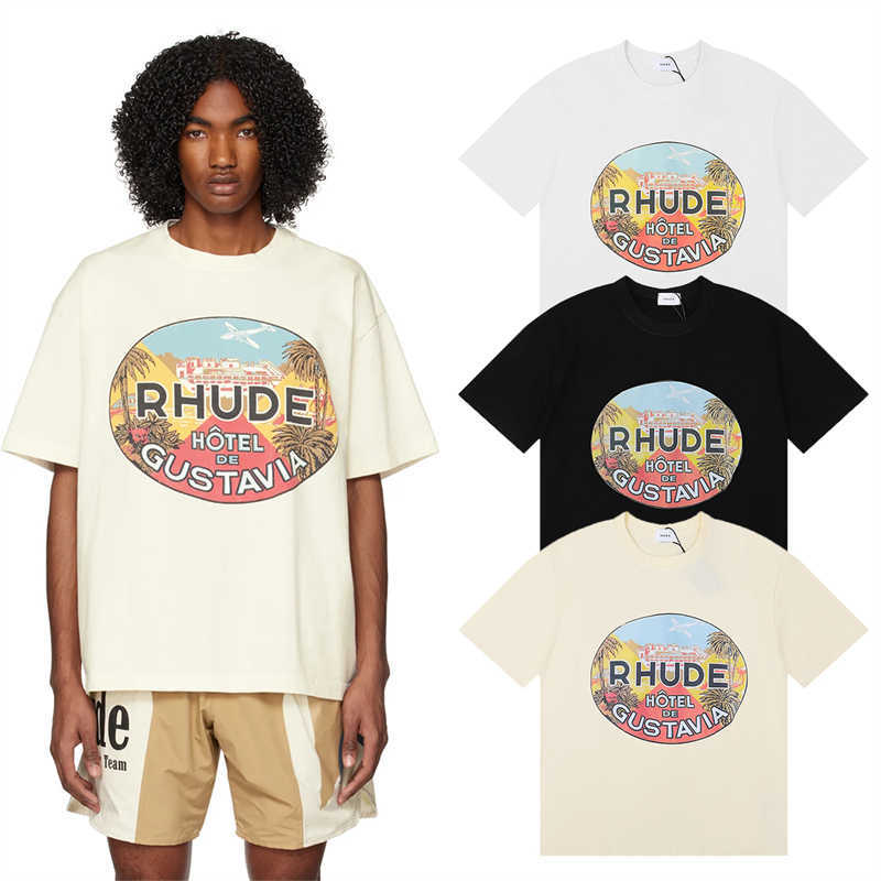 

Men's Hoodies Sweatshirts 2023ss Motorsport Letter Printing Classic Top Tee RHUDE Black Women Men's Casual Oversized T Shirt cotton hotel 6