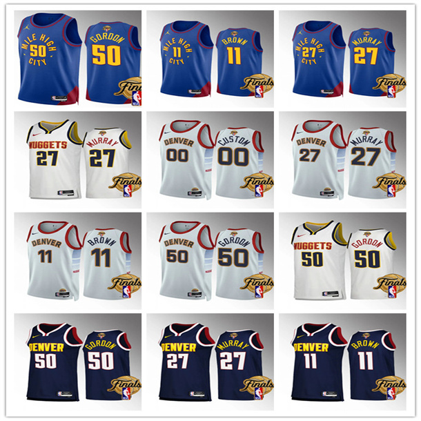 

custom men women youth Denver''Nuggets''2023 Finals''Jamal Murray Blue 27 Jersey''Statement