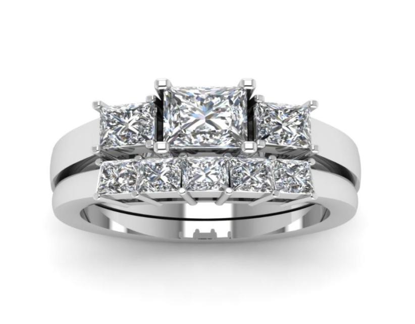 

Women 925 Silver Ring Square Diamond Ring Anniversary Gift Engagement Wedding Ring Jewelry Set US Size 5127821017