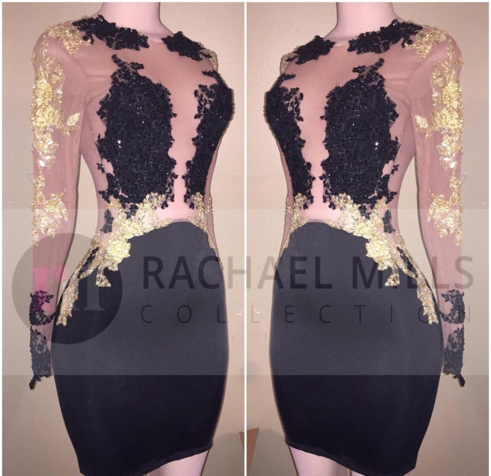 

2019 Cheap Black Sheer Long Sleeves Cocktail Dress Mini Short Lace Semi Club Wear Homecoming Graduation Party Gown Plus Size Custo7807324, Pink