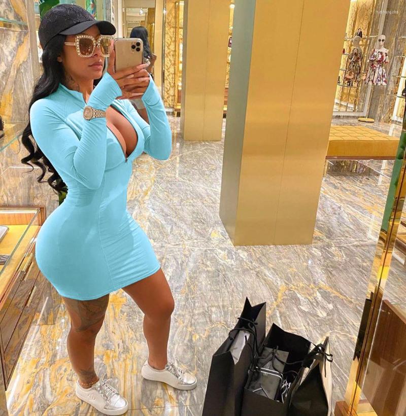 

Casual Dresses Women's Dress Sexy Printed Zipper Slimming Sheath Women Bodycon Party 2023, Black