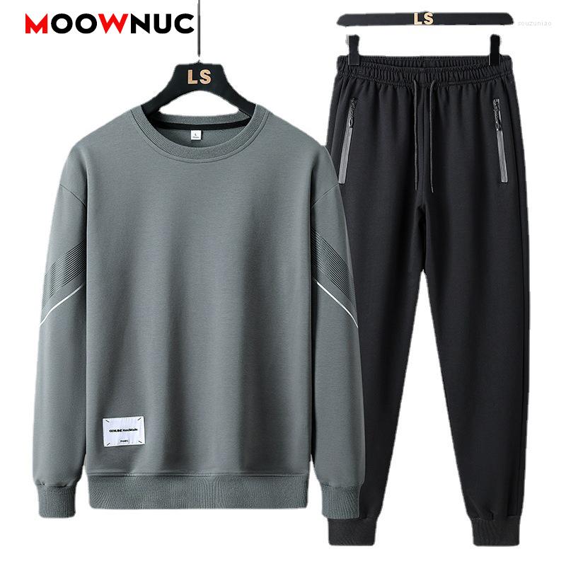 

Men's Tracksuits Men's Casual Sets Sportswear Hoodies Pants 2023 Jogger Male Fashion Hombre Two Pieces Long Sleeve MOOWNUC, White