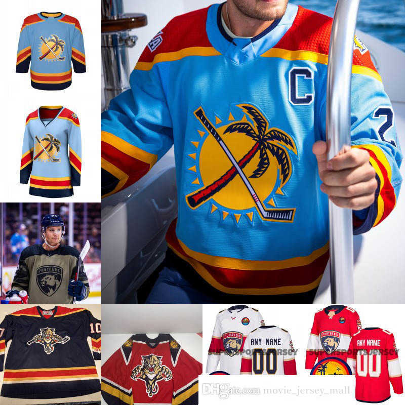 

Panthers Hockey Jerseys 2023 Reverse Retro Florida Sergei Bobrovsky Aleksander Barkov Matthew Tkachuk Aaron Ekblad Carter Verhaeghe, White
