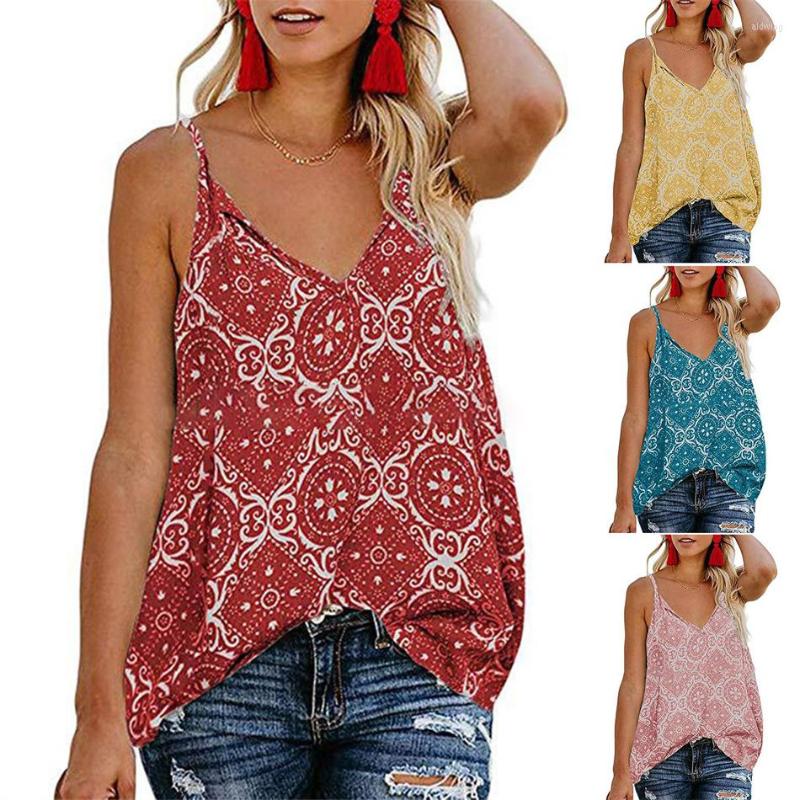 

Women' Tanks Fashion Print Tank Tops Ladies Hollow Out Women Sleevesless Top Casual Lady Summer Casula Vest Beach, Red
