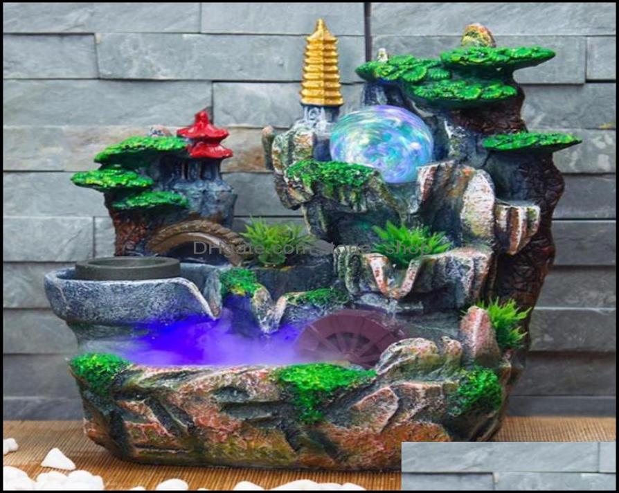 

Resin Water Fountain Feng Shui Ornament Artificial Aromatherapy Indoor Rockery Waterscape Home Office Christmas Decoration Drop De9170308