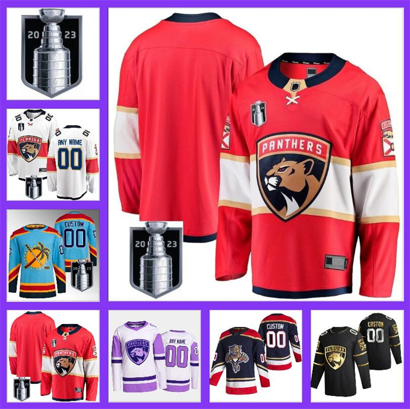 

Matthew Tkachuk Floridas Stanley Cup Final Jersey Panther Aleksander MNHLKK Barkov Anton Lundell Carter Verhaeghe Aaron Ekblad Ryan Lomberg Patric Hornqvist, Color
