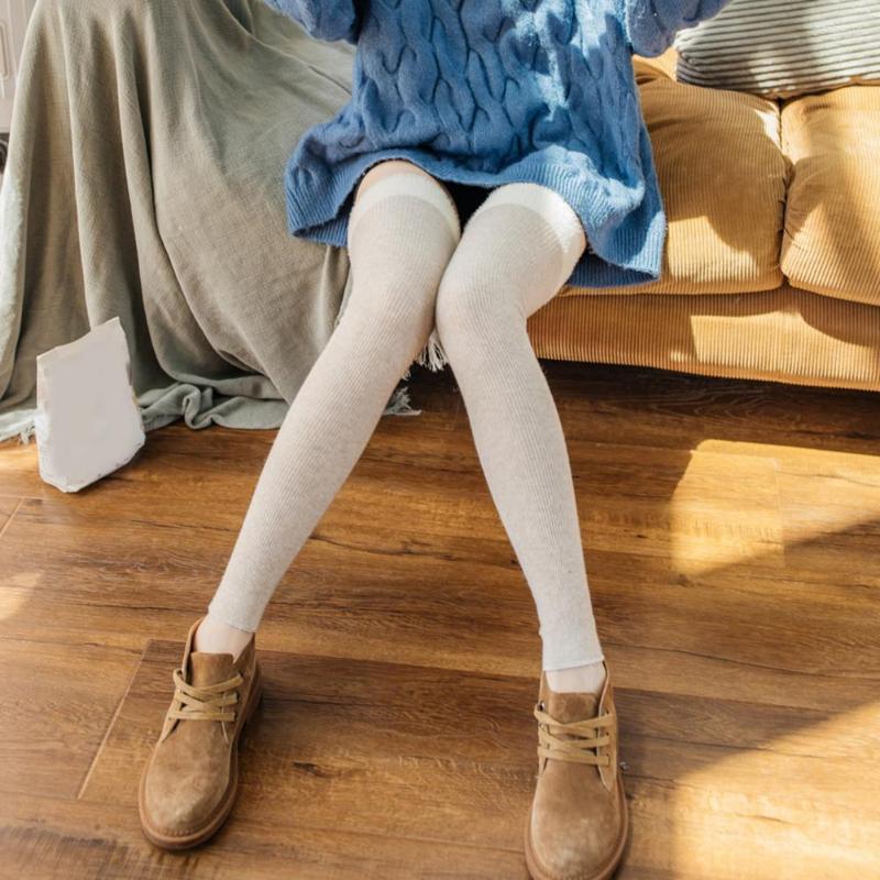 

Women Socks 1 Pair Leg Super Soft Daily Collocation Good Stretch Over Knee Warmers For Wear, Black