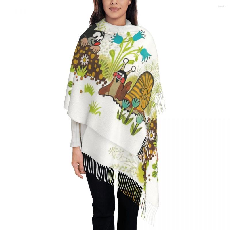 

Scarves Kawaii Mole Krtek Tassel Scarf Women Soft Cute Little Maulwurf Shawls Wraps Female Winter