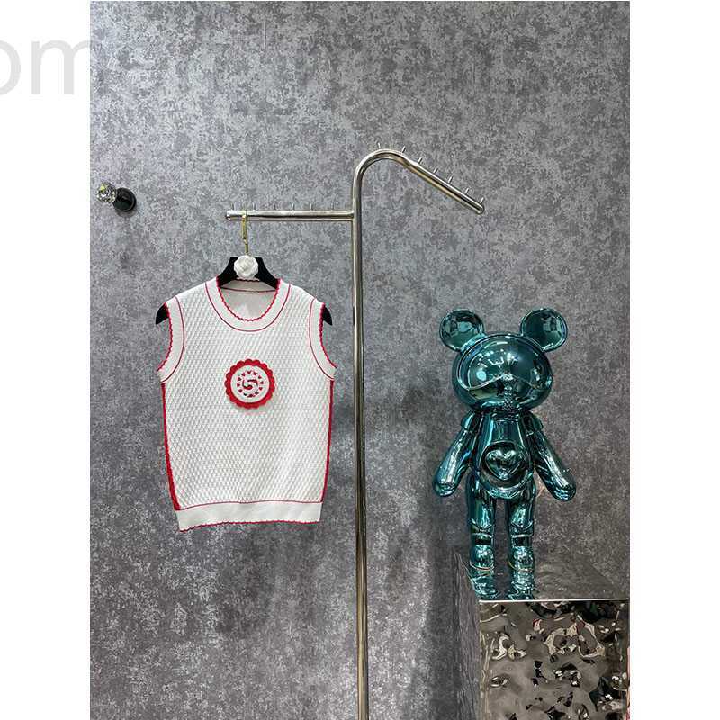 

Women' Tanks & Camis designer 2023 New Fashion Sweaters Embroidery Sequin Knit Vest Women O-neck Sleeveless Ladies Sweater Tank AFDP, White