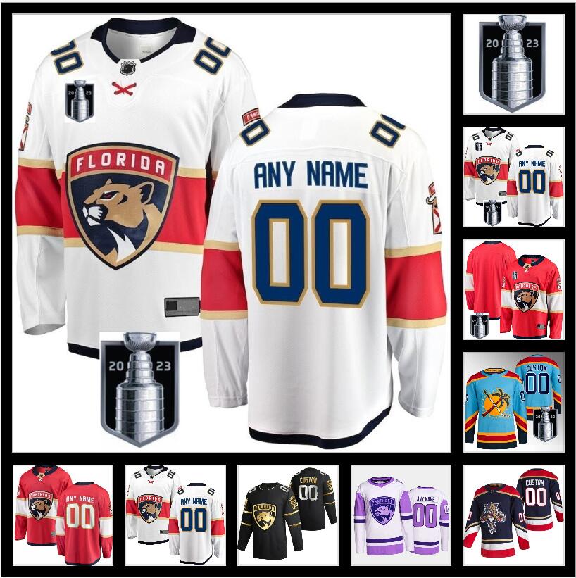 

Stanley Cup Final Hockey Jersey Ice Hockey Matthew Tkachuk Jerseys MNHLSSS Aaron Ekblad Aleksander Barkov Sergei Bobrovsky Navy Blue Red White Stitched For Man, Color