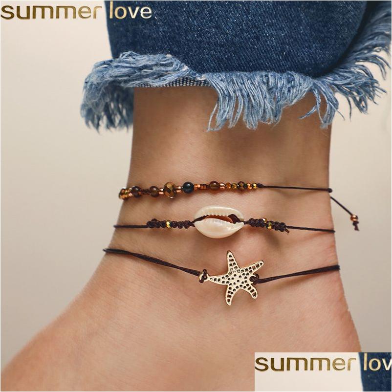 

Anklets Seashell Pendant Anklet Beads Shell Bracelet For Women Starfish Sandal Statement Foot Chain Boho Beach Jewelry Drop Delivery Dhrxa