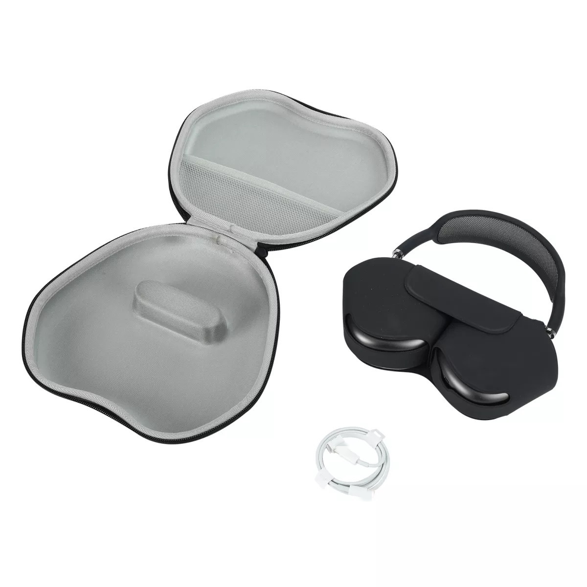 

Waterproof EVA hand strap design Storage Bag Cases Travel Protective Case Carrying Box Cover for -Airpods Max Wireless Headset, Grey