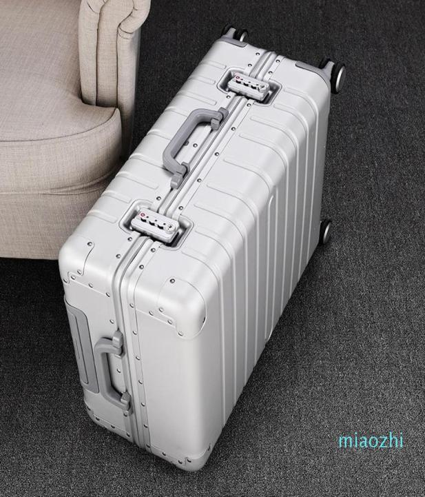 

Suitcases 100 Aluminum Alloy Pull Rod Suitcase 202428inch Metal Luggage Fashionable Type Of Box2917111