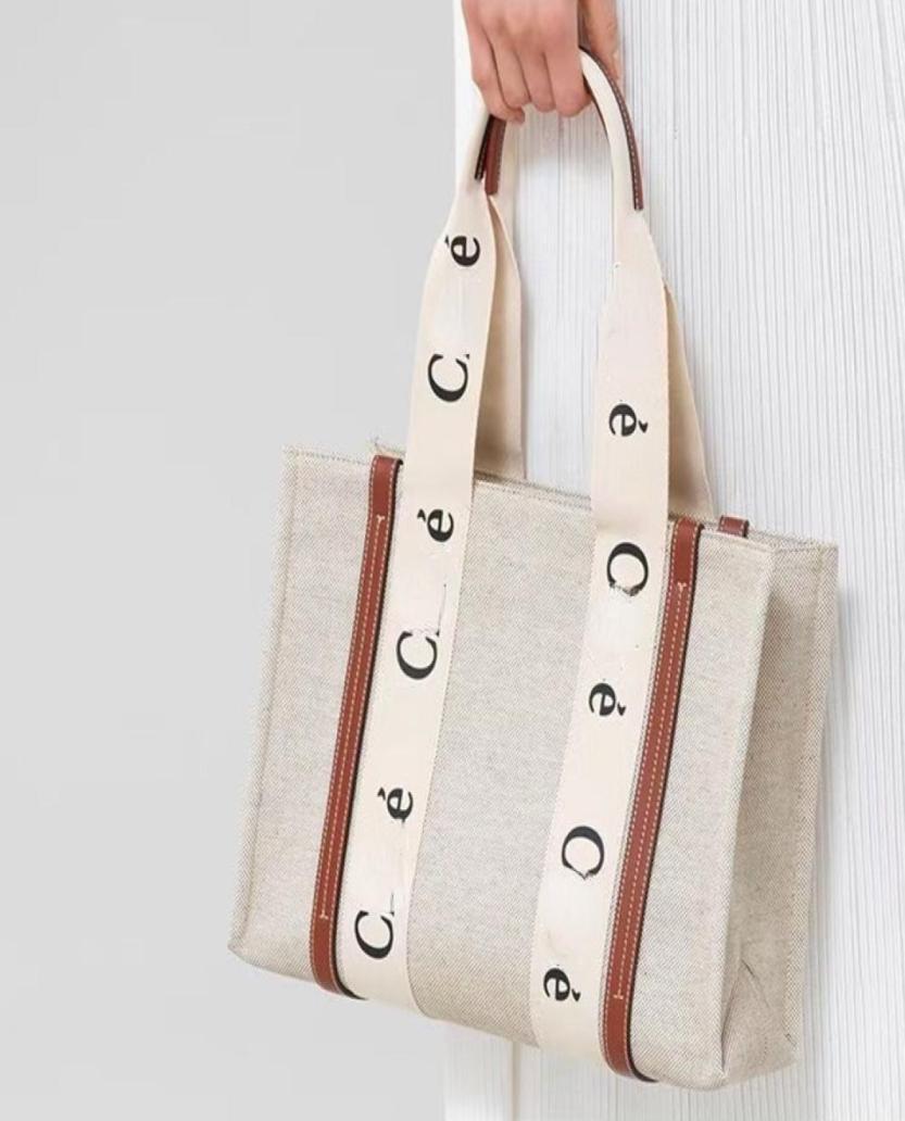 

Shoulder Bags Letter Print Stripe Large Capacity Tote Canvas Female Japanese Casual Handbags2043997, Brown