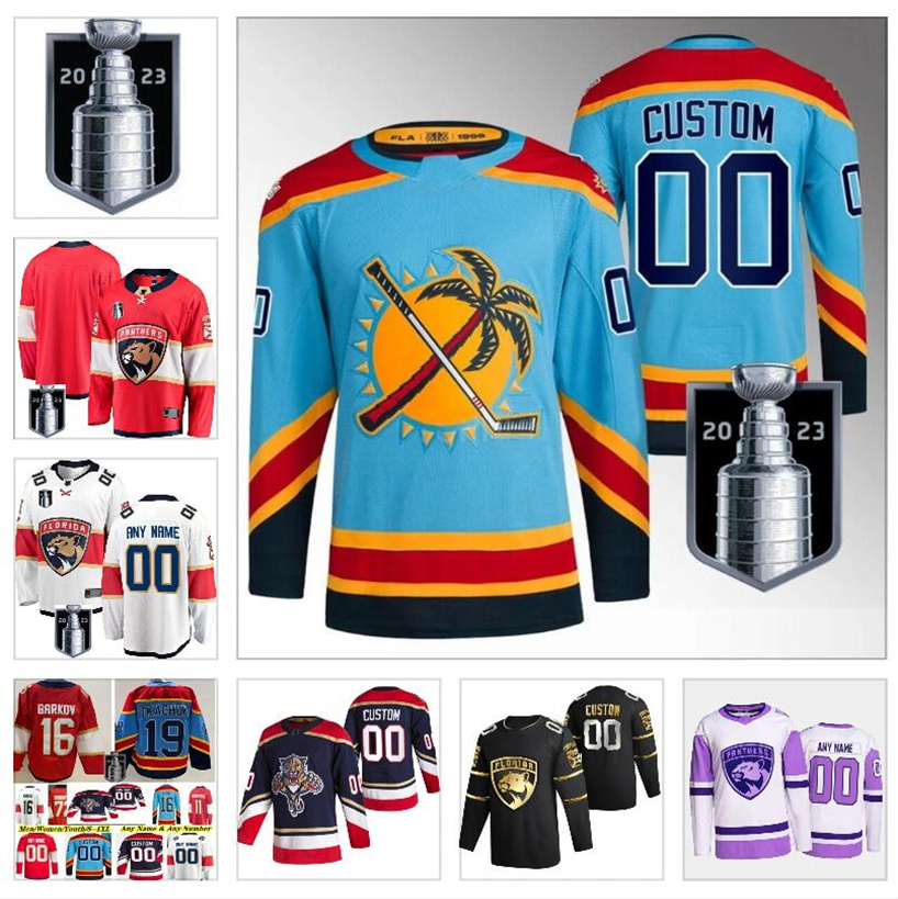 

2023 Stanley Cup Final Hockey Jersey leksander Barkov Matthew Tkachuk MNHLQQQ Sergei Bobrovsky Carter Verhaeghe Sam Bennett Reinhart Brandon Montour Aaron Ekblad, Color