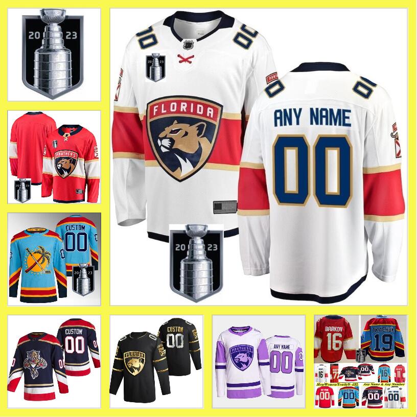 

2023 Stanley Cup Final Patch 16 Aleksander Barkov Jersey 19 Matthew Tkachuk Sergei Bobrovsky Aaron Ekblad Hockey Jerseys Light Blue Red Navy White Stitched, Color