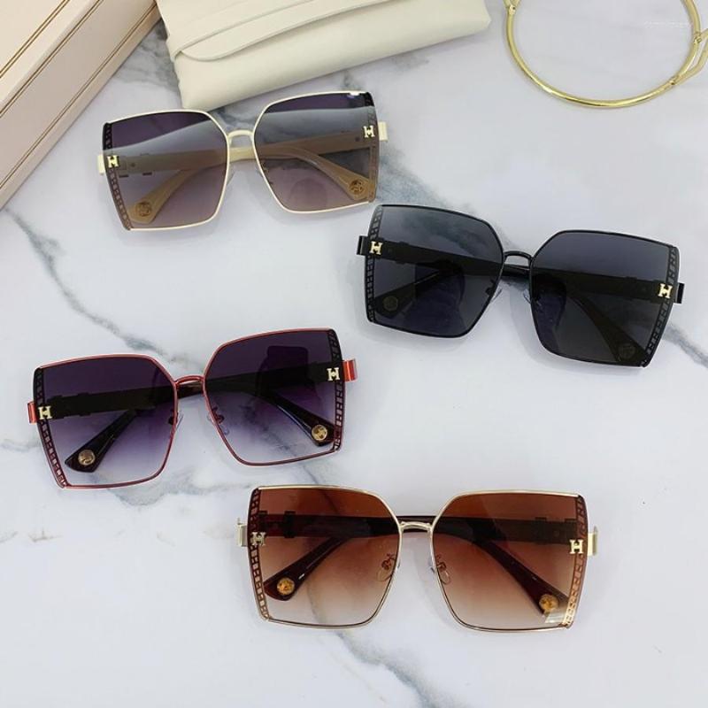

Sunglasses Vintage Oversized Big Frame Rectangle Sun Glasses Female Brown Gradient Eyewear For Women Square Driving Eyeglasses