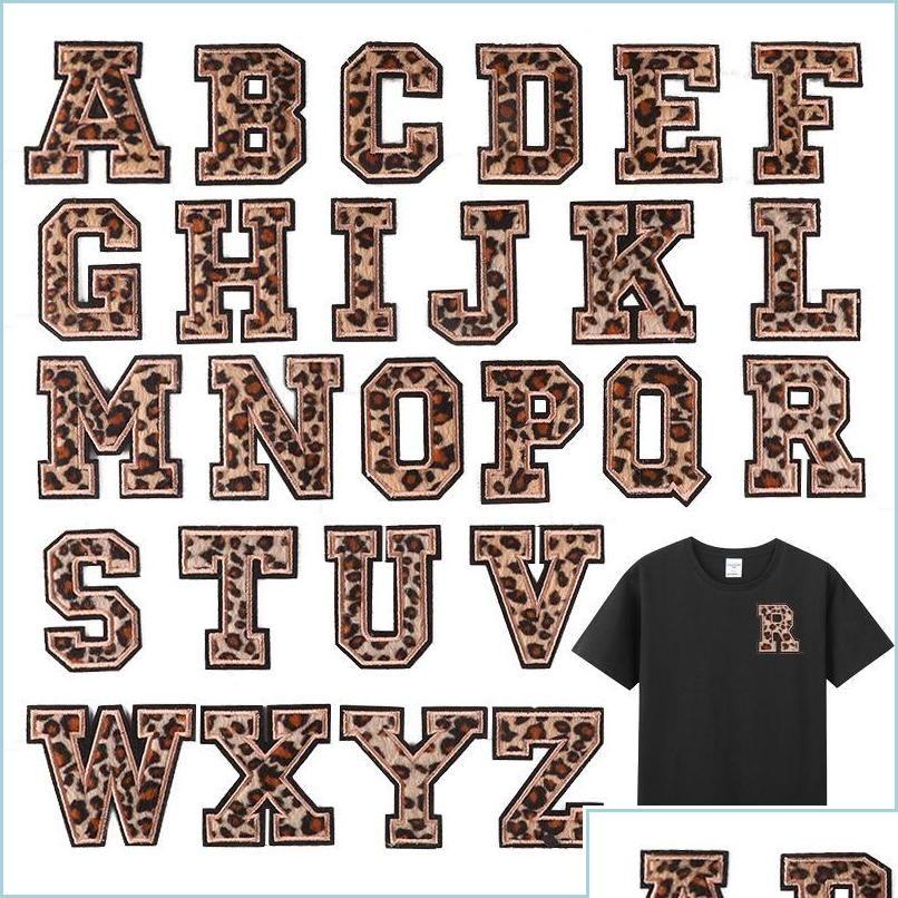 

Sewing Notions Tools Leopard Print Iron On Letterses 6Cm Az Letter Decorate Repair Appliques Diy Suppli Dhaao