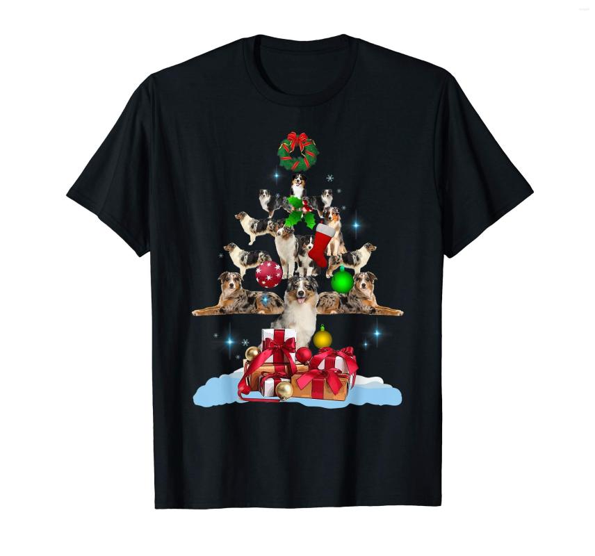 

Men' T Shirts Australian Shepherd Christmas Tree T-Shirt-Men' T-Shirt-Black, Men-darkpurple