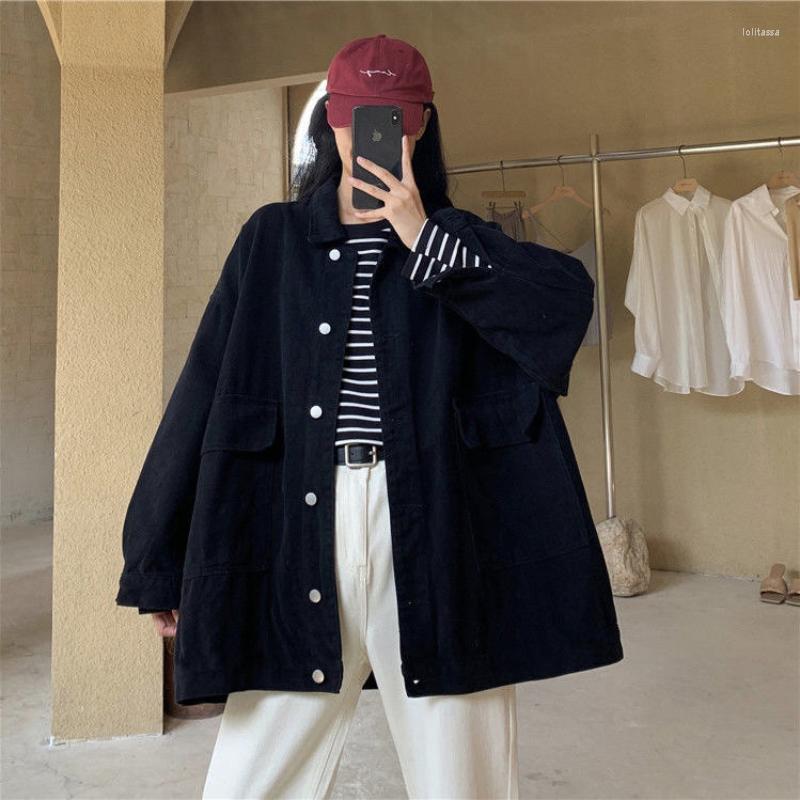 

Women' Jackets Deeptown Harajuku Korean Fashion Jacket Oversized Japanese Style Women Streetwear Gothic Thin Coat Clothes Vintage Loose, Black
